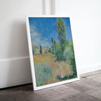 Detail view of artwork from Famous Claude Monet Saint Martin Island Landscape Painting. Instant Download Vintage Printable Art. Spring Landscape Printable Wall Art. (variation 1)