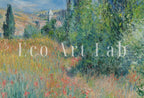 Included artwork preview showing first selection of artworks from Famous Claude Monet Saint Martin Island Landscape Painting. Instant Download Vintage Printable Art. Spring Landscape Printable Wall Art.