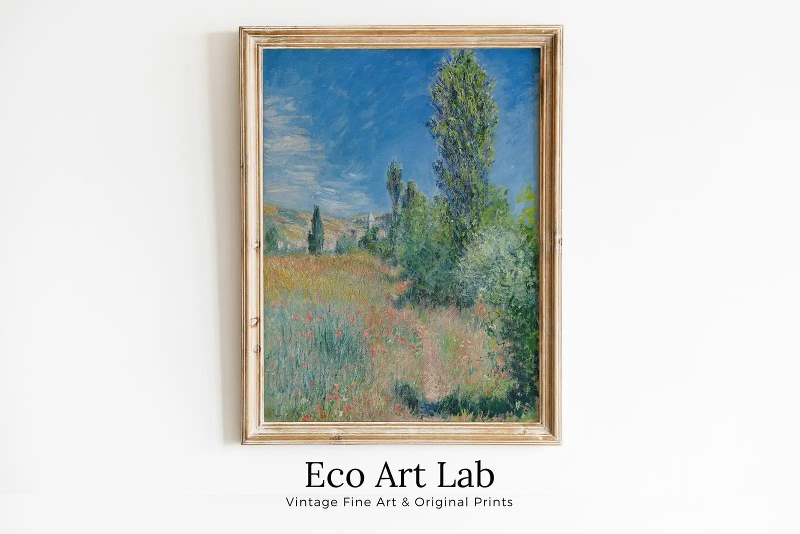 Framed view of Famous Claude Monet Saint Martin Island Landscape Painting. Instant Download Vintage Printable Art. Spring Landscape Printable Wall Art – printable wall art digital download.