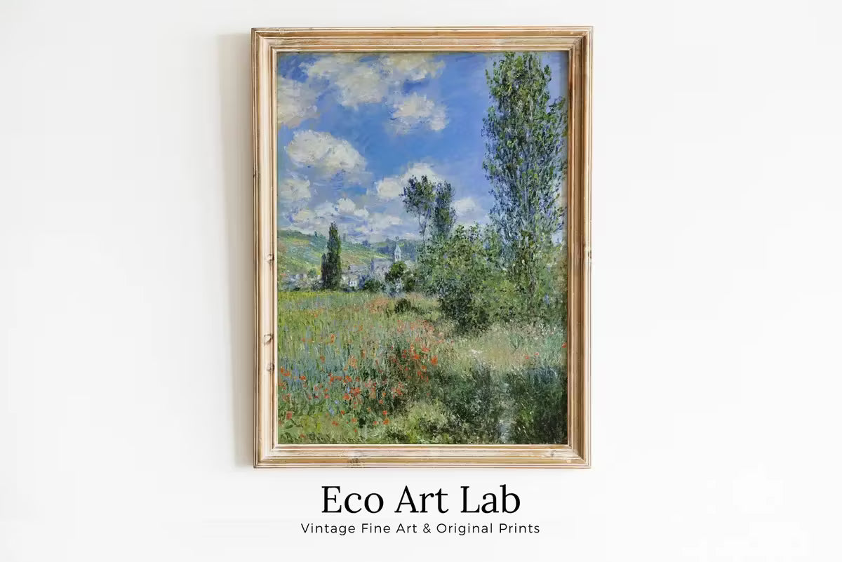 Famous Claude Monet View of Vétheuil Painting. Printable Art. Instant Download Vintage Decor. Landscape Printable Wall Art. Spring Decor – Printable Wall Art