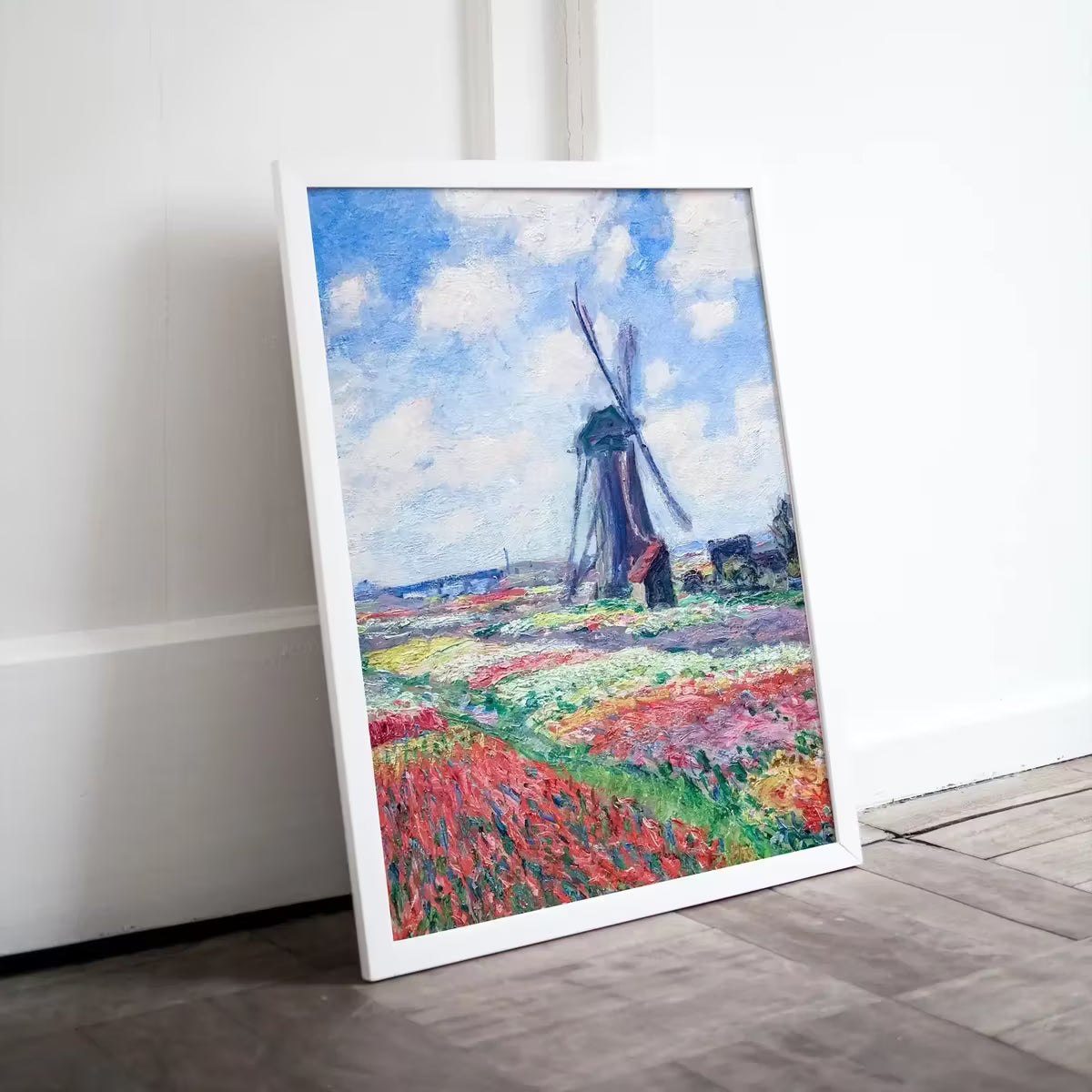 Famous Claude Monet Windmill in Tulip Field Painting. Instant Download Vintage Decor. Monet Botanical Printable Wall Art. Vintage Decor – Printable Wall Art