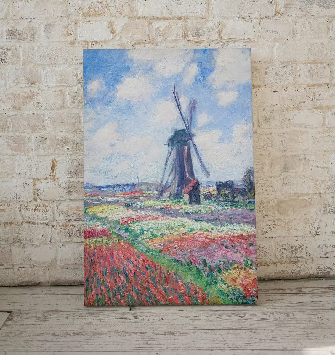 Famous Claude Monet Windmill in Tulip Field Painting. Instant Download Vintage Decor. Monet Botanical Printable Wall Art. Vintage Decor – Printable Wall Art