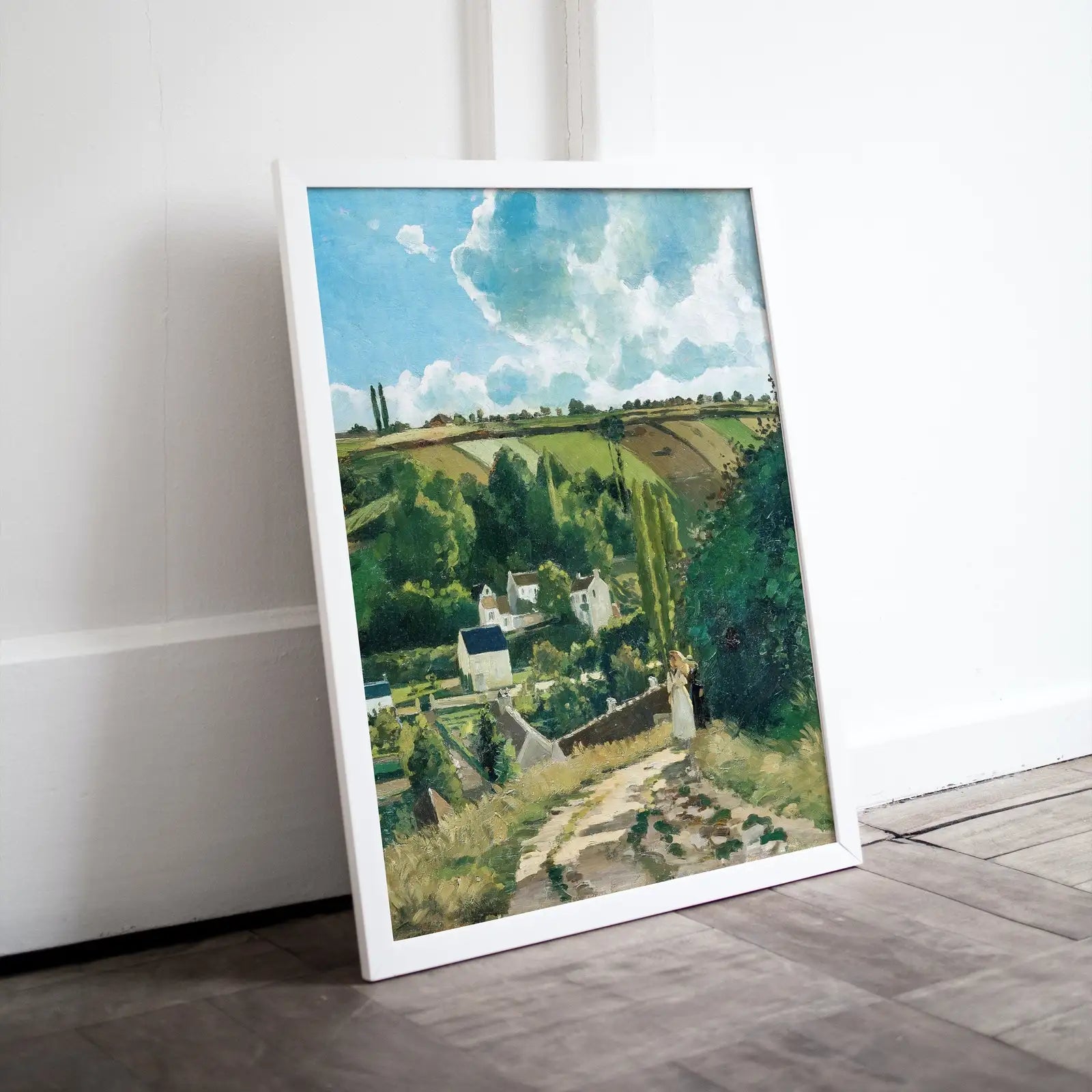 Included artwork preview showing first selection of artworks from Famous Countryside Printable Landscape Painting by Camille Pissarro. Instant Download Vintage Fine Art Print. Country Farmhouse Decor.