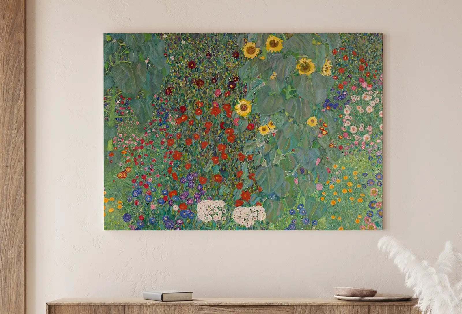 Detail view of artwork from Famous Flower Garden Gustav Klimt Painting Printable Wall Art. Instant Download Gustav Klimt Print. Vintage Floral Poster. Art Nouveau Print. (variation 1)