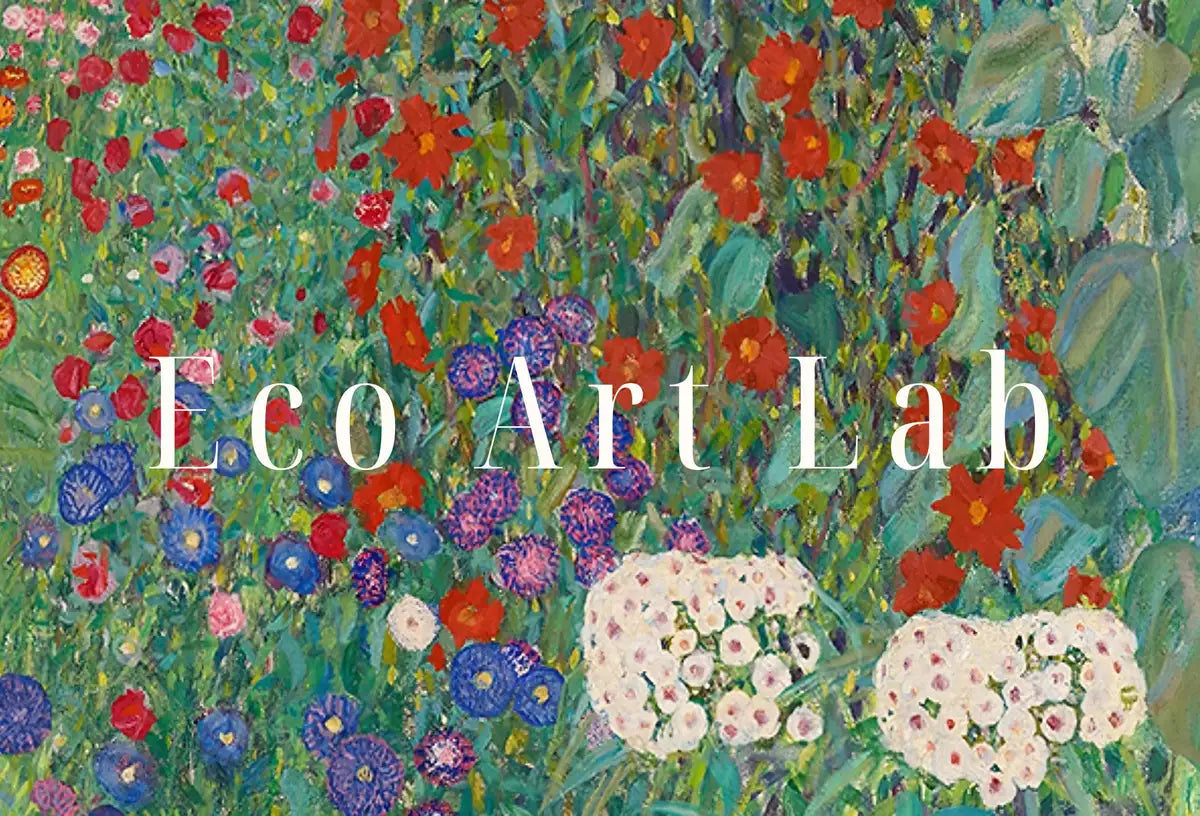 Detail view of artwork from Famous Flower Garden Gustav Klimt Painting Printable Wall Art. Instant Download Gustav Klimt Print. Vintage Floral Poster. Art Nouveau Print. (variation 2)