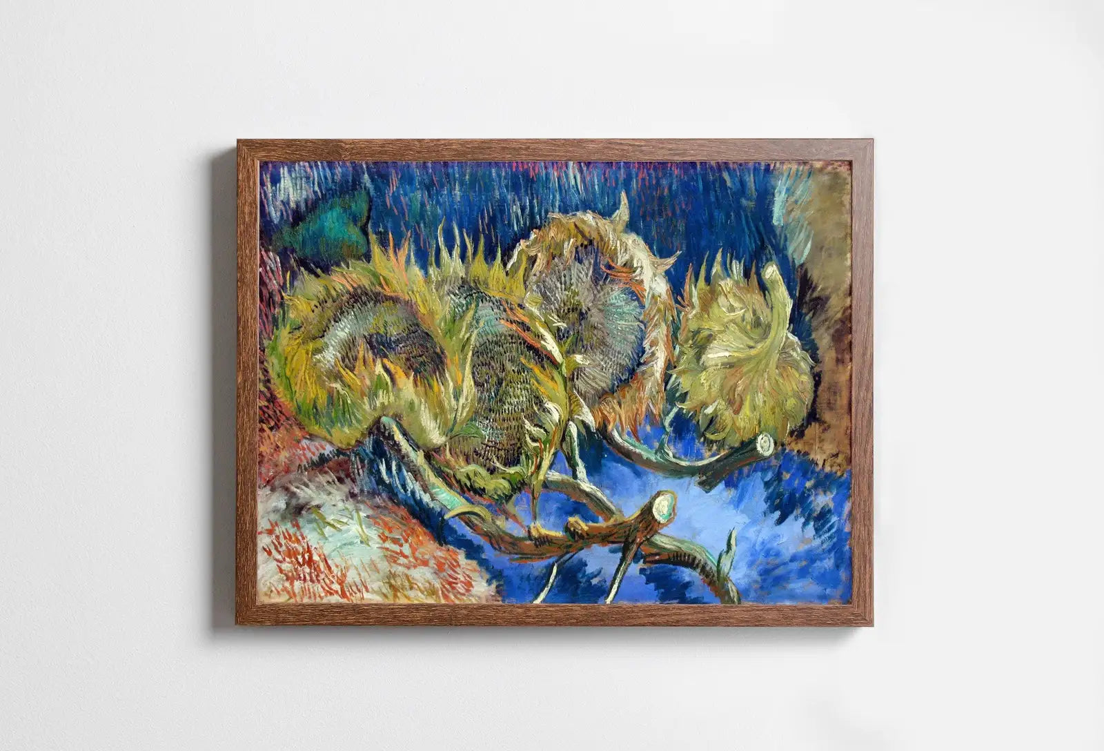 Peinture célèbre de quatre tournesols flétris de Van Gogh, impression d’art. Téléchargement instantané d’art fin imprimable de Van Gogh, peinture à l’huile de tournesols vintage