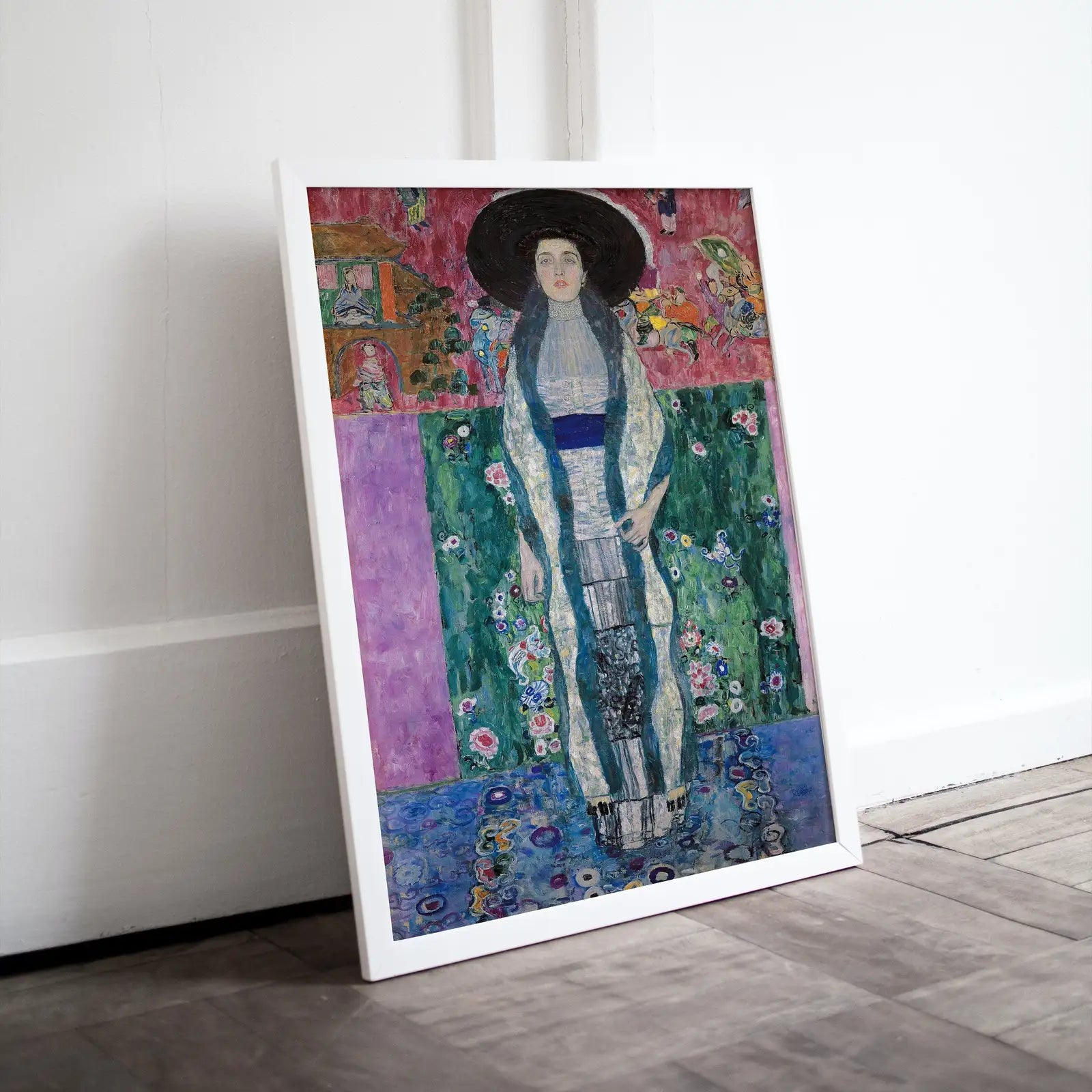 Detail view of artwork from Famous Gustav Klimt Portrait of Woman Printable Wall Art. Instant Download Painting Gustav Klimt Print. Vintage Poster. Art Nouveau Print. (variation 1)