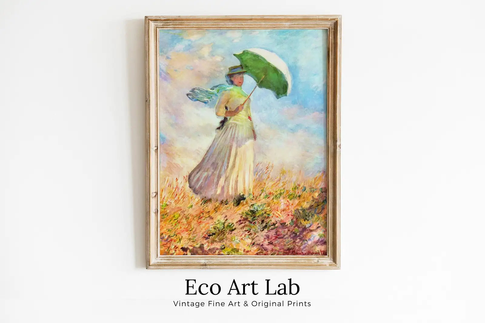 Femme avec un parasol - Peinture de Claude Monet. Téléchargement instantané pour la décoration murale vintage. Art mural imprimable de Monet. Décoration vintage de printemps.