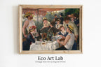 Framed view of Famous Renoir Print. Boating Party Luncheon by Auguste Renoir. Vintage Painting Printable Wall Art Antique Oil Painting. Instant Download – printable wall art digital download.