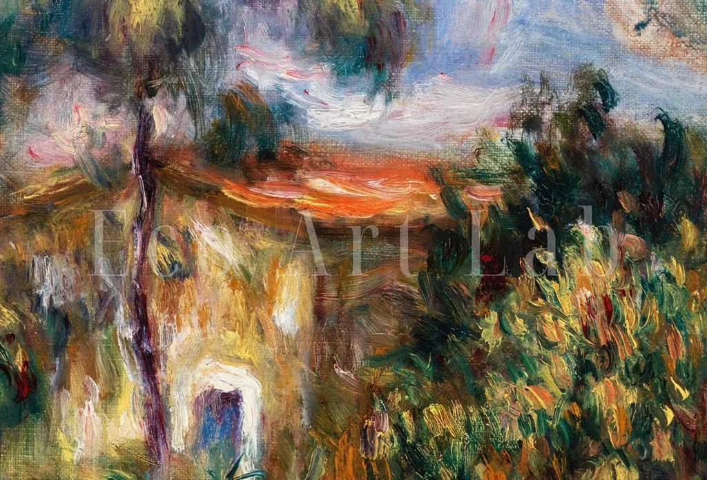 Famous Renoir Print. "Farmhouse" by Auguste Renoir. Vintage Landscape Painting. Printable Wall Art. Antique Oil Painting. Instant Download – Printable Wall Art