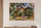 Detail view of artwork from Famous Renoir Print. "Farmhouse" by Auguste Renoir. Vintage Landscape Painting. Printable Wall Art. Antique Oil Painting. Instant Download. (variation 1)