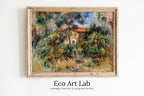 Framed view of Famous Renoir Print. "Farmhouse" by Auguste Renoir. Vintage Landscape Painting. Printable Wall Art. Antique Oil Painting. Instant Download – printable wall art digital download.