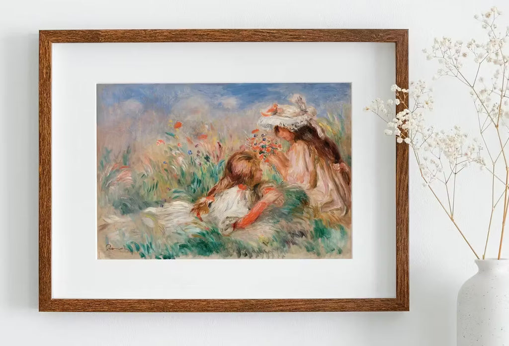 Famous Renoir Print. Girls in the Grass by Auguste Renoir. Vintage Garden Painting Printable Wall Art Antique Oil Painting. Instant Download – Printable Wall Art
