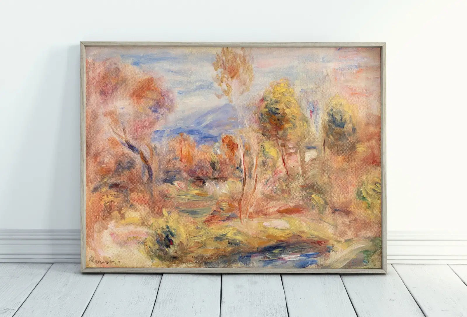Included artwork preview showing first selection of artworks from Famous Renoir Print. Glade (Clairière) by Auguste Renoir. Vintage Landscape. Antique Oil Painting. Printable Wall Art. Instant Download.