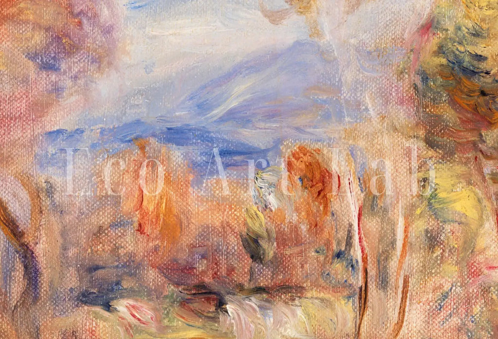 Detail view of artwork from Famous Renoir Print. Glade (Clairière) by Auguste Renoir. Vintage Landscape. Antique Oil Painting. Printable Wall Art. Instant Download. (variation 1)