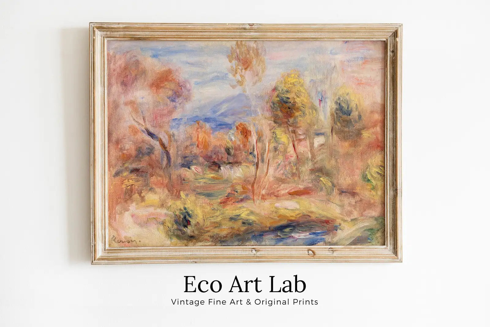 Framed view of Famous Renoir Print. Glade (Clairière) by Auguste Renoir. Vintage Landscape. Antique Oil Painting. Printable Wall Art. Instant Download – printable wall art digital download.