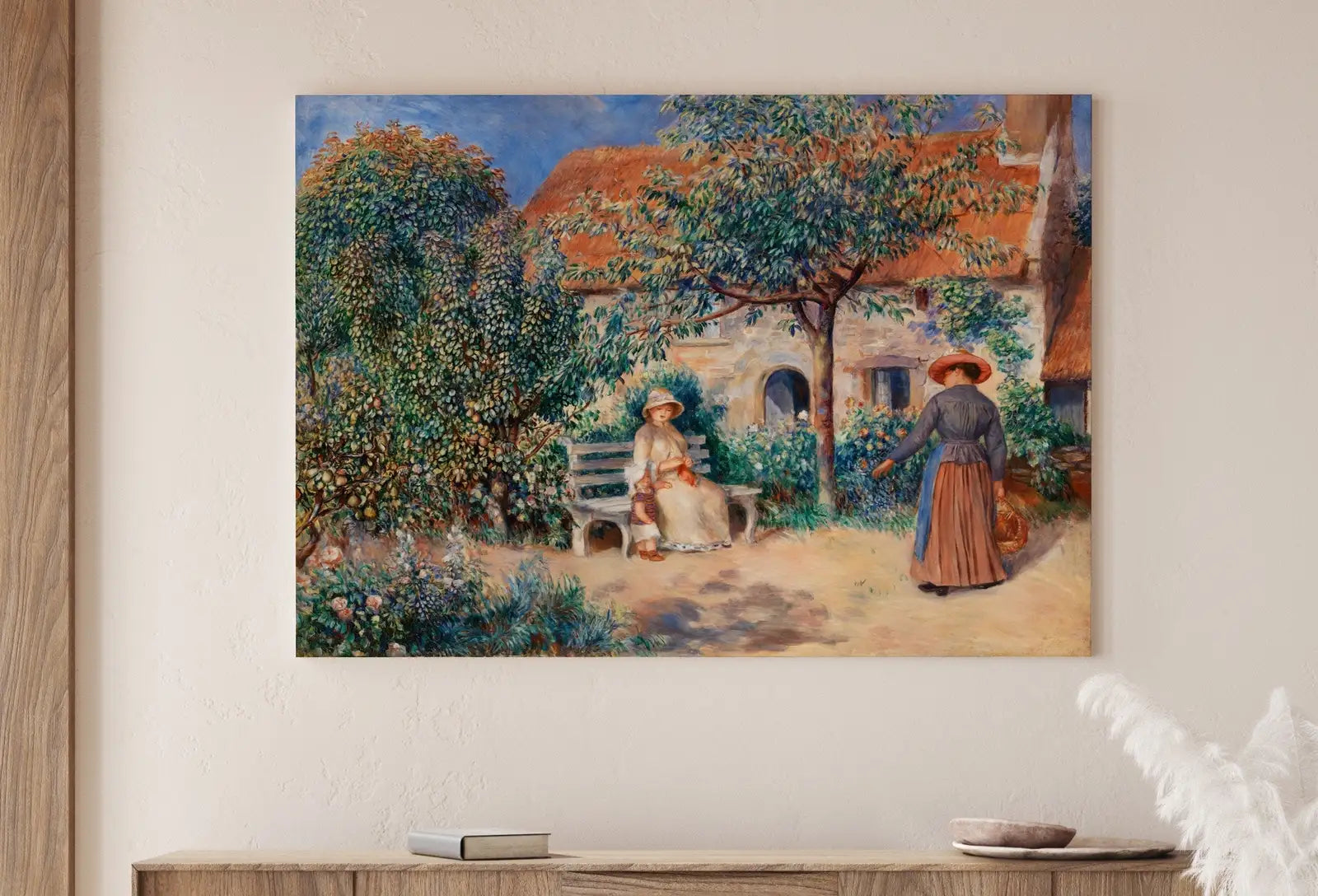 Detail view of artwork from Famous Renoir Print. In Brittany (En Bretagne) by Auguste Renoir. Vintage Painting Printable Wall Art Antique Oil Painting. Instant Download. (variation 1)