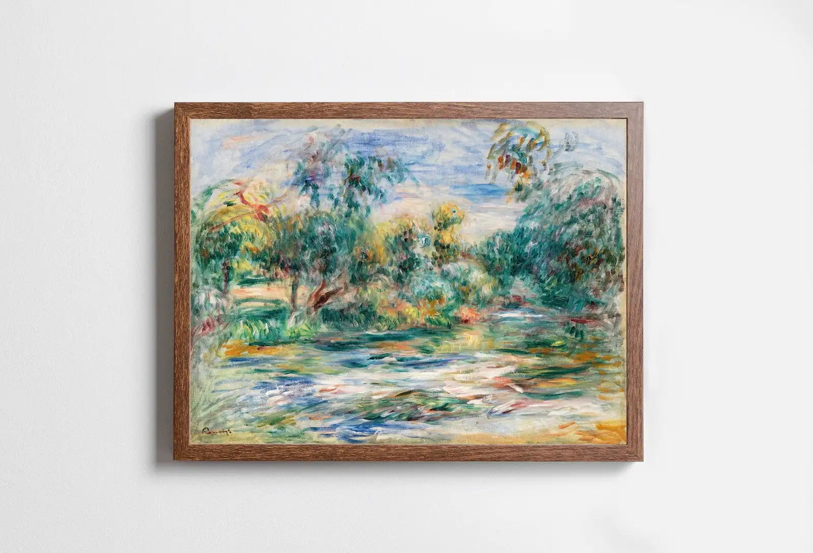 Included artwork preview showing first selection of artworks from Famous Renoir Print. Landscape (Paysage) by Auguste Renoir. Vintage Landscape. Antique Oil Painting. Printable Wall Art. Instant Download.