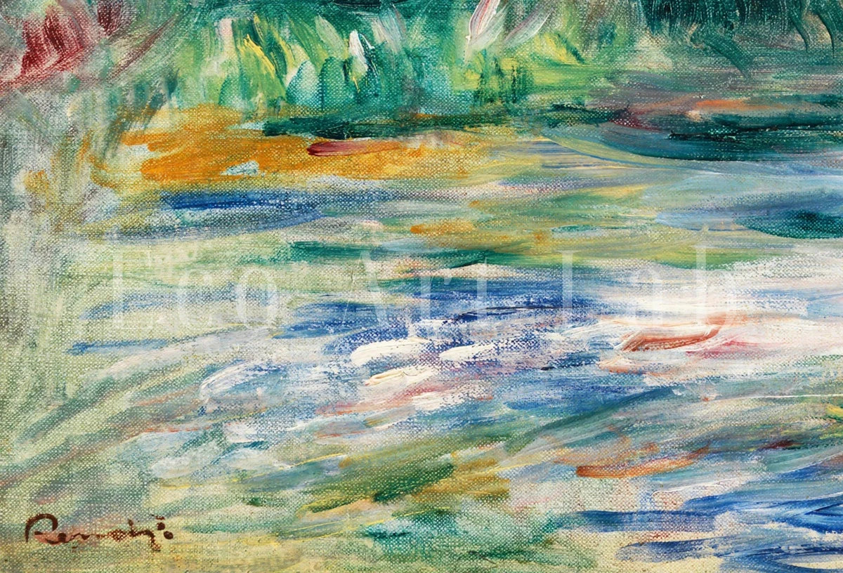 Detail view of artwork from Famous Renoir Print. Landscape (Paysage) by Auguste Renoir. Vintage Landscape. Antique Oil Painting. Printable Wall Art. Instant Download. (variation 2)