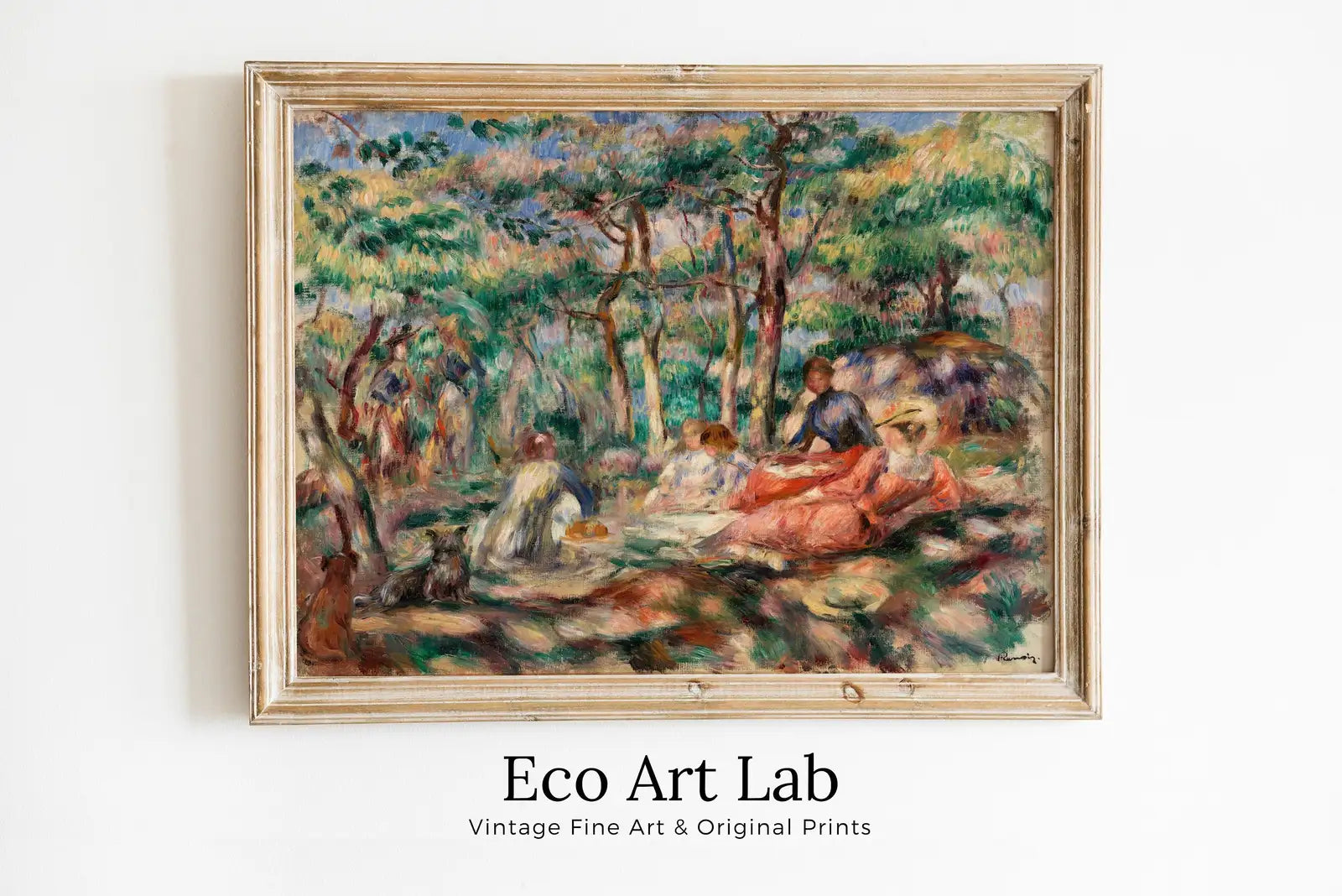 Framed view of Famous Renoir Print. Woman in Garden Painting by Auguste Renoir. Vintage Painting. Printable Wall Art Antique Oil Painting. Instant Download – printable wall art digital download.