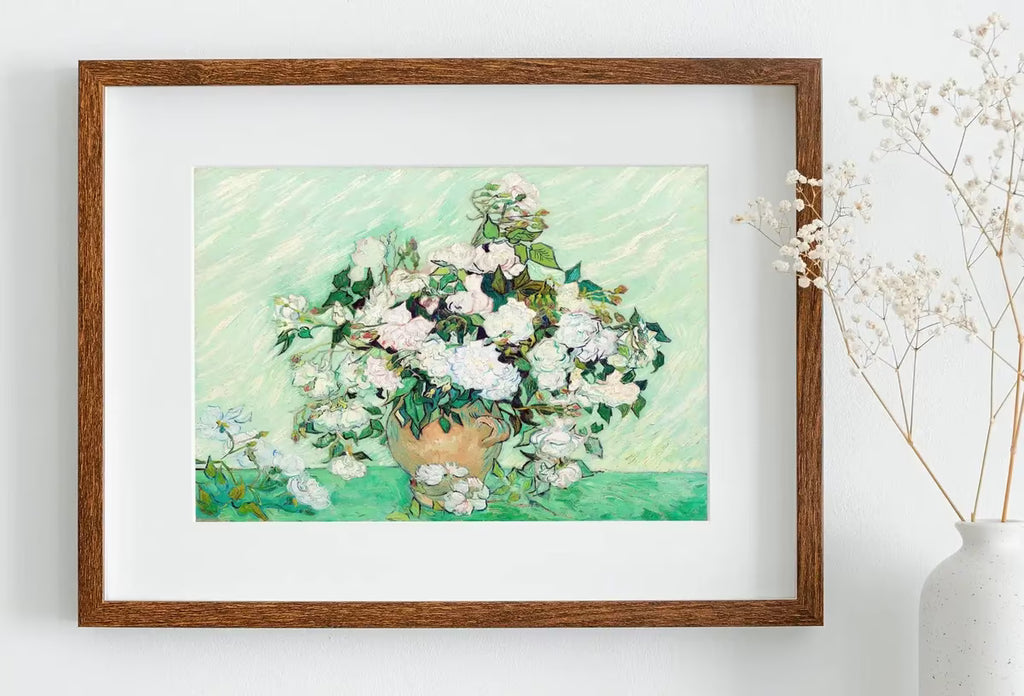 Famous van Gogh Roses Painting Art Print. Instant Download Printable van Gogh Fine Art. Vintage Still Life White Roses Painting. – Printable Wall Art