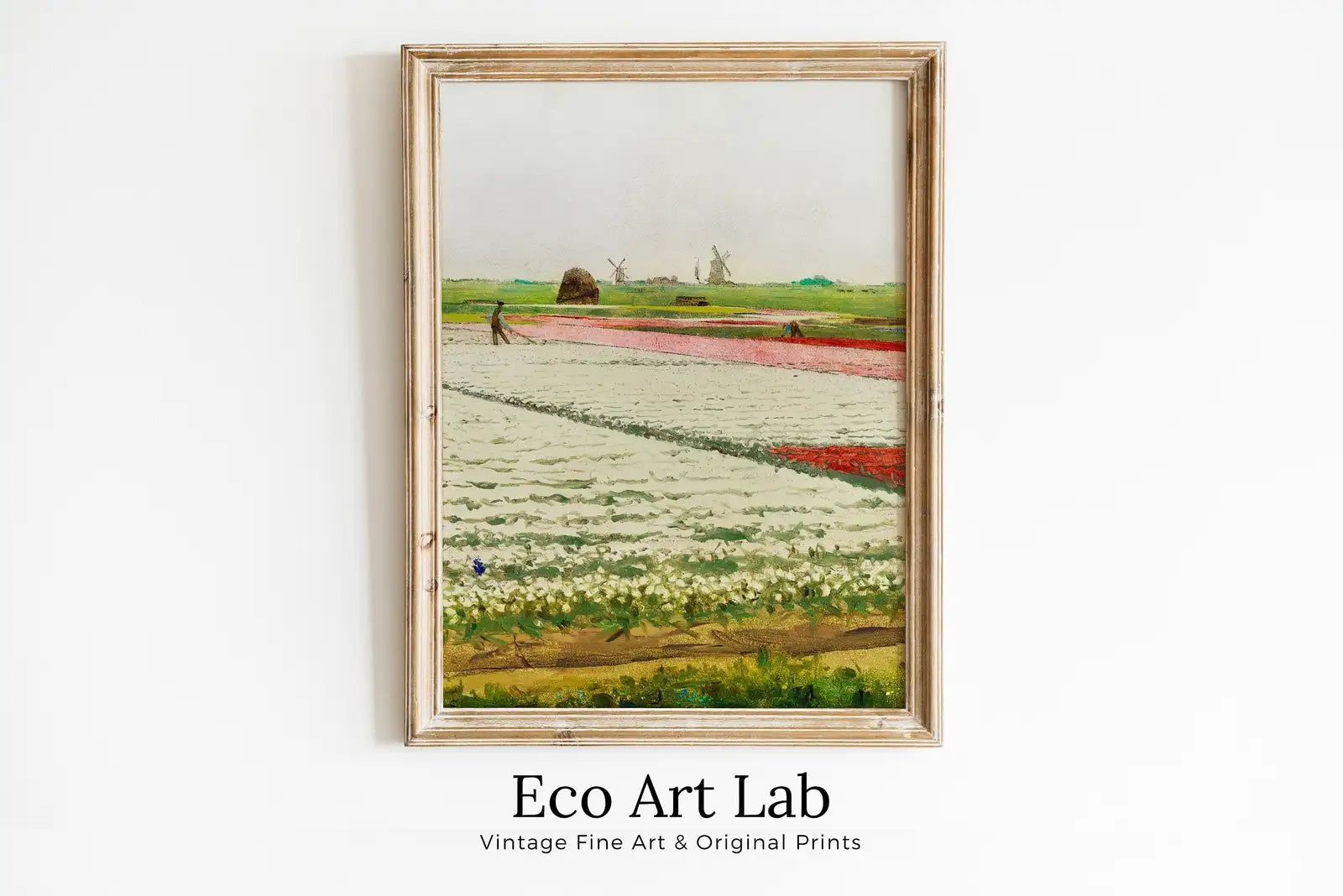 Framed view of Famous Vintage Tulips Flowers Field Oil Painting. Instant Download Vintage Decor. Vintage Landscape Tulip Printable Wall Art. Spring Decor – printable wall art digital download.