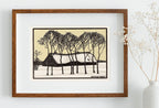 Included artwork preview showing first selection of artworks from Farm in the Snow Vintage Art Nouveau Print Wall Art. Instant Download Retro Print, Julie De Graag Printable Wall Art. Art Nouveau Poster.