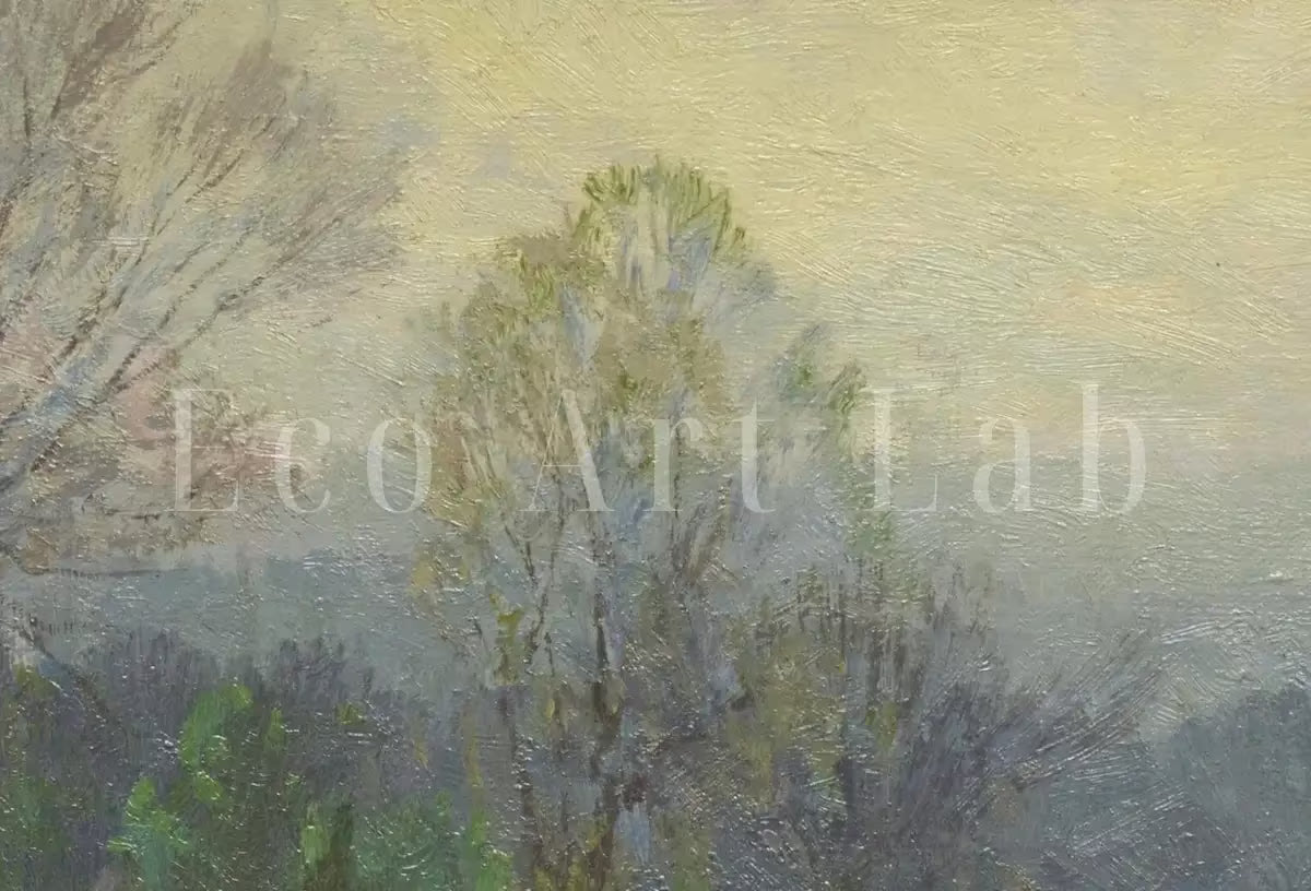 Field of Bluebonnets. Printable Spring Meadow Landscape Painting. Vintage Landscape Print Texas Bluebonnets Painting. Flower Field – Printable Wall Art