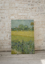 Detail view of artwork from Field with Flowers Vincent van Gogh Printable Famous Art Print. Instant Download. van Gogh Print. Vintage Landscape Painting. Fine Art Print. (variation 1)