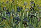 Detail view of artwork from Field with Flowers Vincent van Gogh Printable Famous Art Print. Instant Download. van Gogh Print. Vintage Landscape Painting. Fine Art Print. (variation 2)
