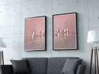 Ensemble d’art de flamants roses, ensemble de 2 impressions pour mur de galerie. Impression de flamant rose, ensemble de 2 pièces d’art mural. Téléchargement numérique instantané, affiche d’art mural à télécharger.