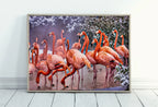 Included artwork preview showing first selection of artworks from Flamingo Print in Winter, Instant Digital Download, Printable Wall Art Poster, Birds Photography, Pastel Pink, Tropical Decor.