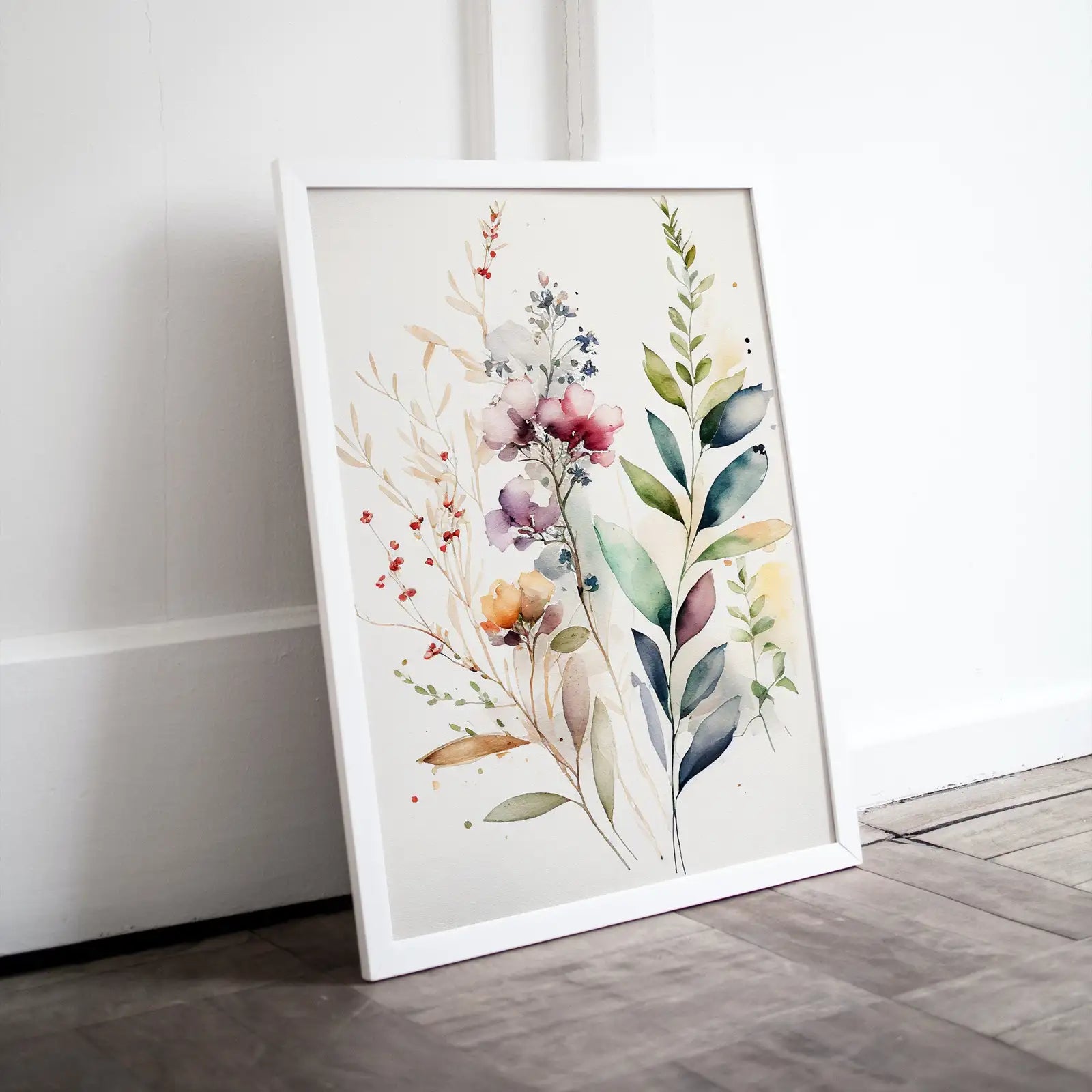 Included artwork preview showing first selection of artworks from Floral Minimalist Art. Watercolor Botanical Print. Boho Floral Art. Floral Printable Wall Art. Printable Flower Watercolor. Wild Flowers Art.
