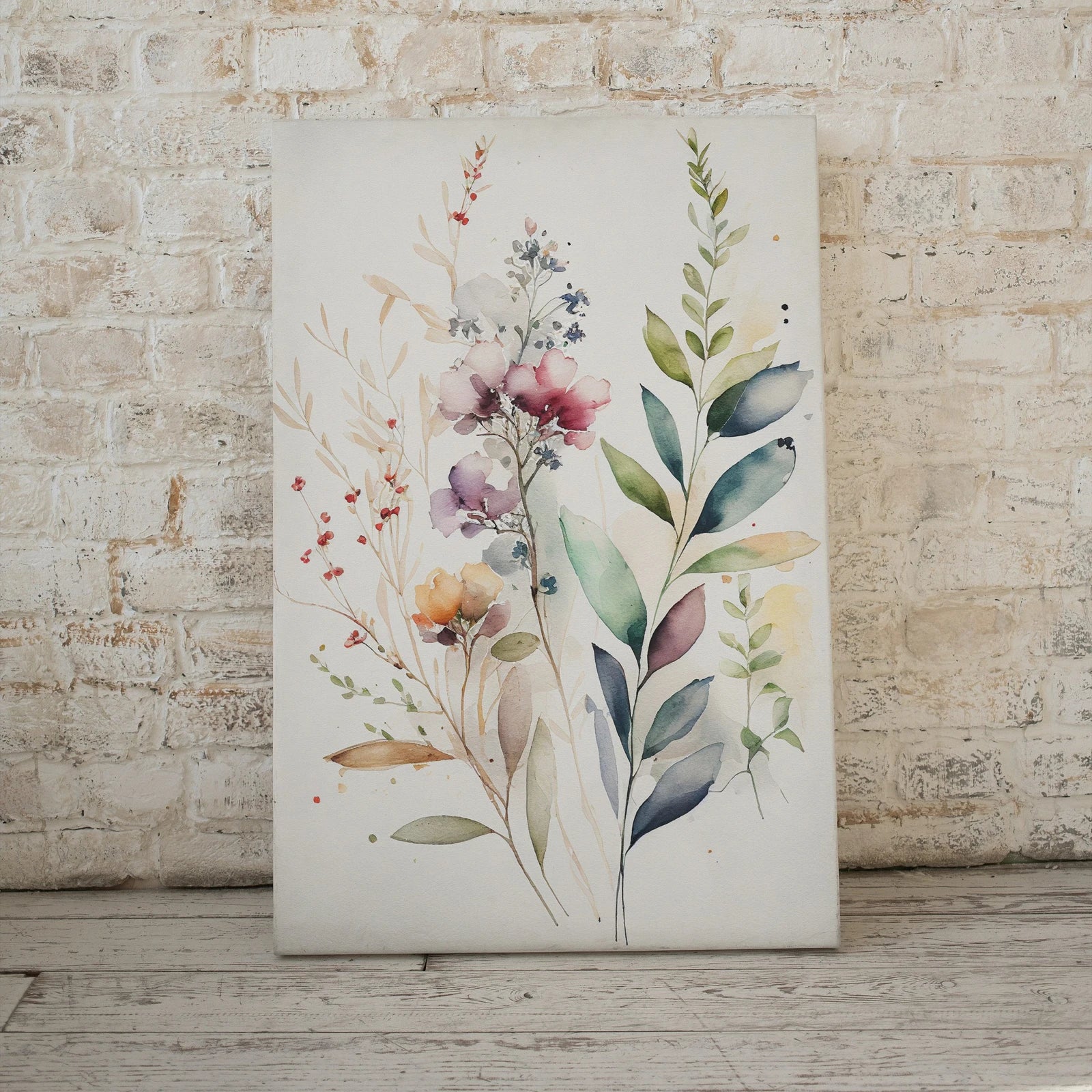 Second included artwork preview from Floral Minimalist Art. Watercolor Botanical Print. Boho Floral Art. Floral Printable Wall Art. Printable Flower Watercolor. Wild Flowers Art featuring various scenes.