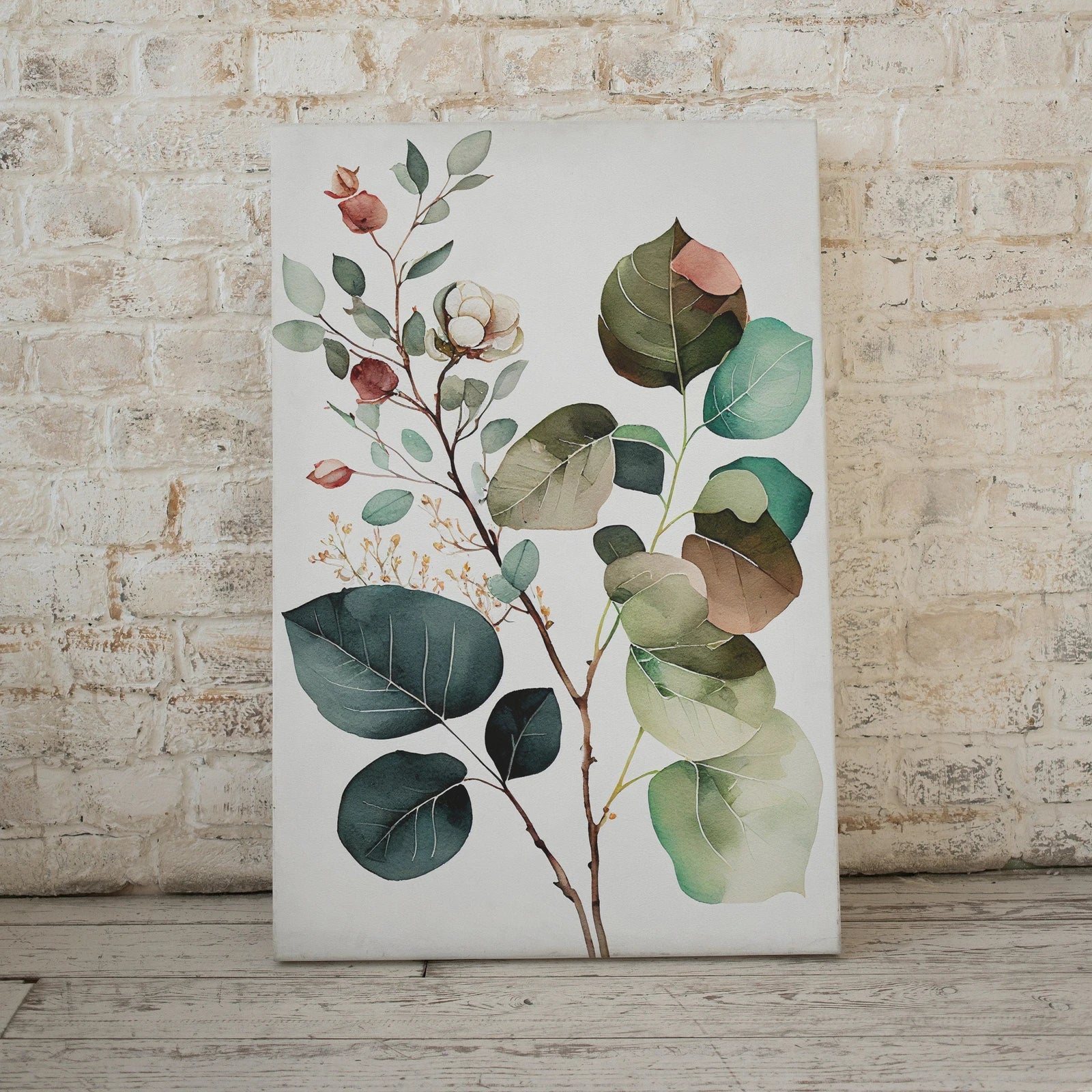Detail view of artwork from Floral Minimalist Art. Wild Flowers Art. Printable Flower Watercolor. Floral Printable Wall Art. Colorful Boho Floral Art. Botanical Print. (variation 1)