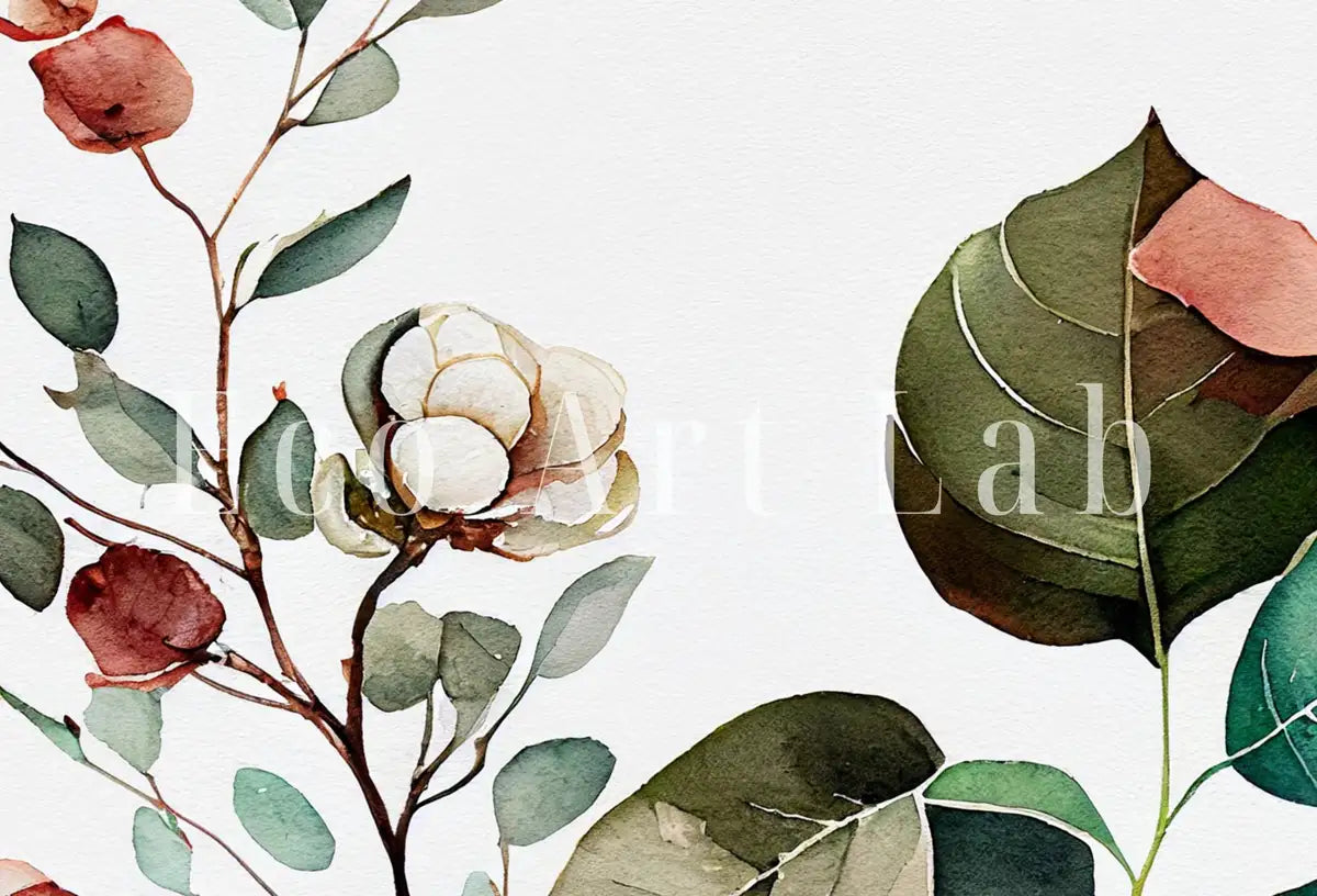 Detail view of artwork from Floral Minimalist Art. Wild Flowers Art. Printable Flower Watercolor. Floral Printable Wall Art. Colorful Boho Floral Art. Botanical Print. (variation 2)