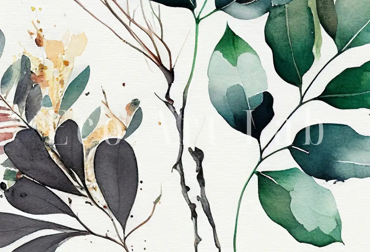 Detail view of artwork from Floral Printable Wall Art. Boho Floral Art. Floral Minimalist Art. Printable Flower Watercolor. Watercolor Botanical Print. Wild Flowers Art. (variation 2)