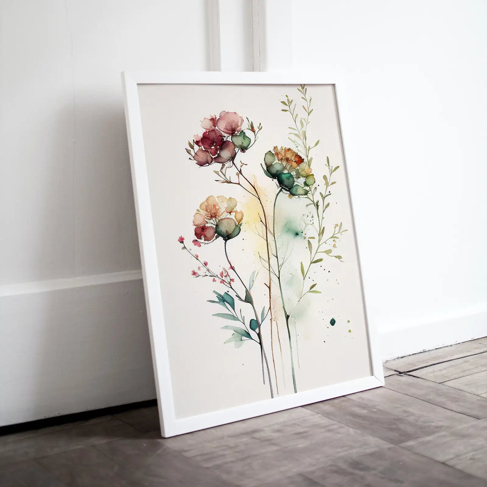 Included artwork preview showing first selection of artworks from Floral Printable Wall Art. Boho Floral Art. Printable Flower Watercolor. Watercolor Botanical Print. Wild Flowers Art. Floral Minimalist Art.
