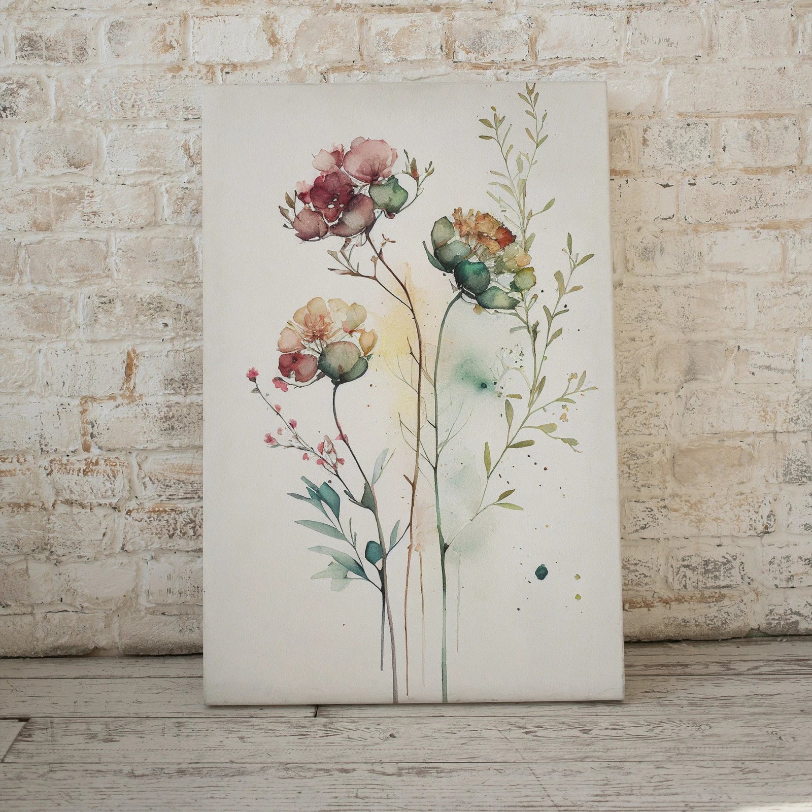 Second included artwork preview from Floral Printable Wall Art. Boho Floral Art. Printable Flower Watercolor. Watercolor Botanical Print. Wild Flowers Art. Floral Minimalist Art featuring various scenes.