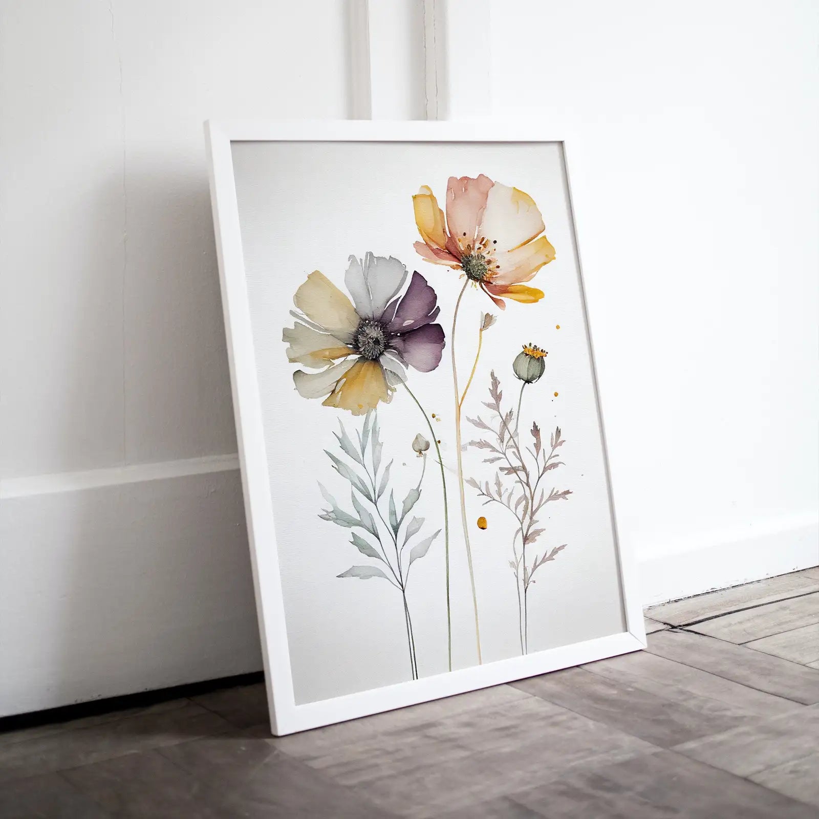 Included artwork preview showing first selection of artworks from Floral Printable Wall Art. Boho Floral Art. Watercolor Botanical Print. Printable Flower Watercolor. Wild Flowers Art. Floral Minimalist Art. (variation 2)