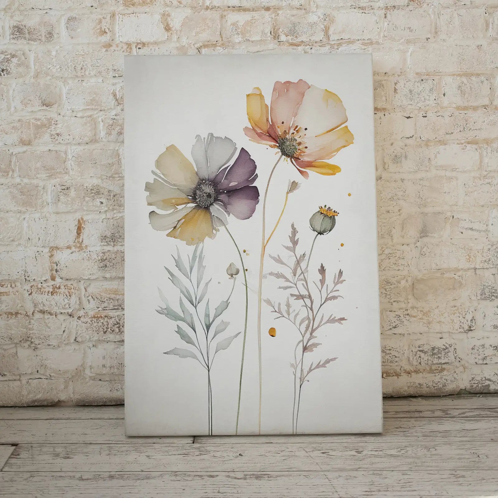Second included artwork preview from Floral Printable Wall Art. Boho Floral Art. Watercolor Botanical Print. Printable Flower Watercolor. Wild Flowers Art. Floral Minimalist Art featuring various scenes. (variation 2)