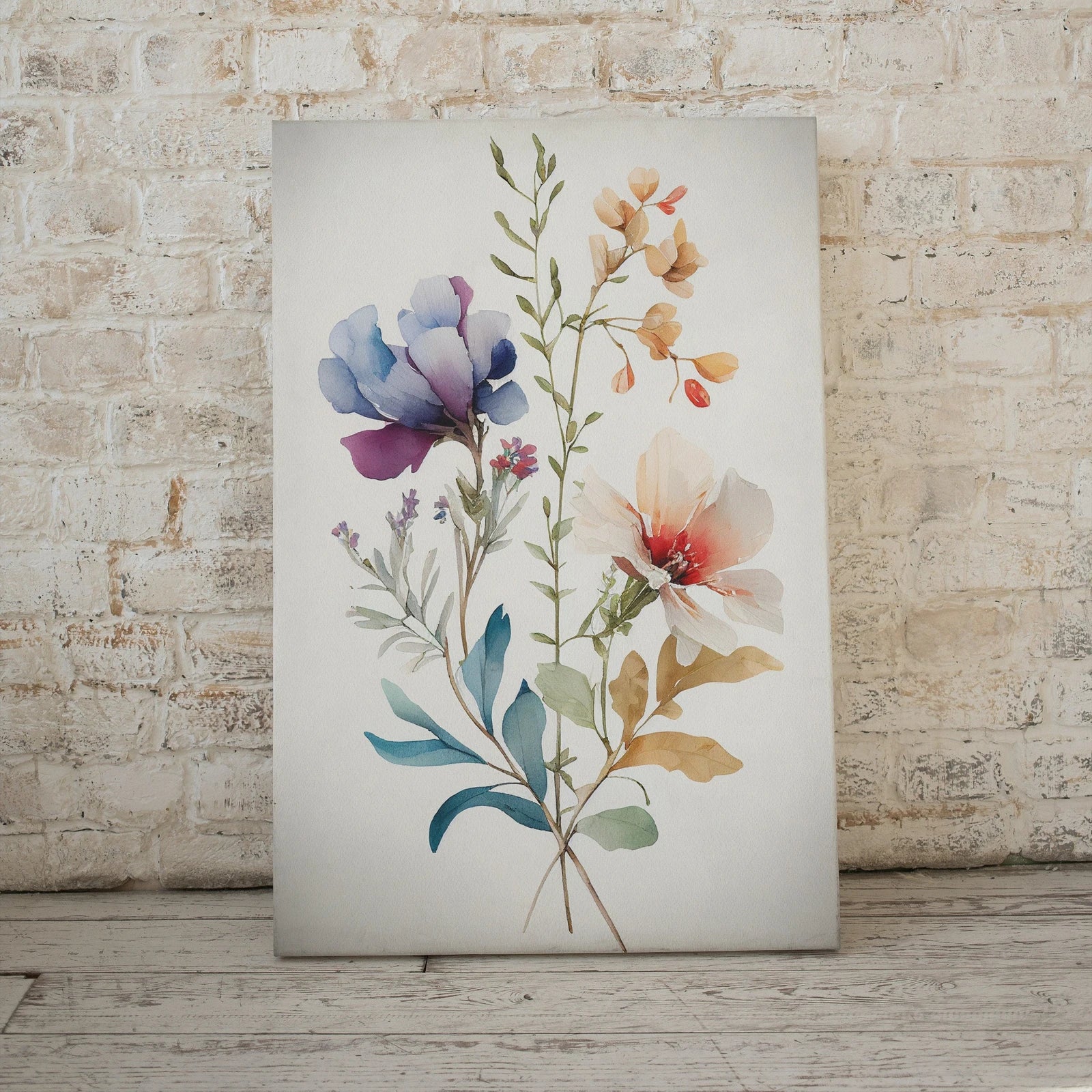 Second included artwork preview from Floral Printable Wall Art. Boho Floral Art. Wild Flowers Art. Floral Minimalist Art. Watercolor Botanical Print. Printable Flower Watercolor featuring various scenes.