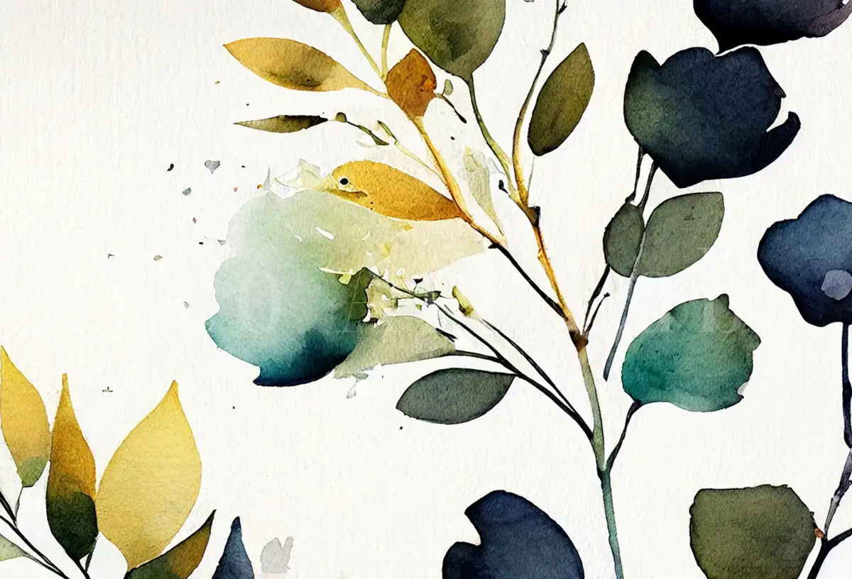 Detail view of artwork from Floral Printable Wall Art. Colorful Boho Floral Art. Floral Minimalist Art. Wild Flowers Art. Printable Flower Watercolor. Botanical Print. (variation 2)