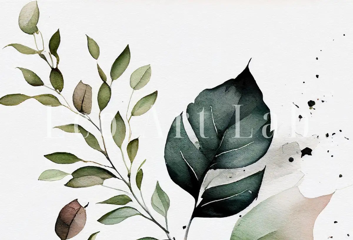 Detail view of artwork from Floral Printable Wall Art. Floral Minimalist Art. Boho Floral Art. Watercolor Botanical Print. Wild Flowers Art. Printable Flower Watercolor. (variation 2)