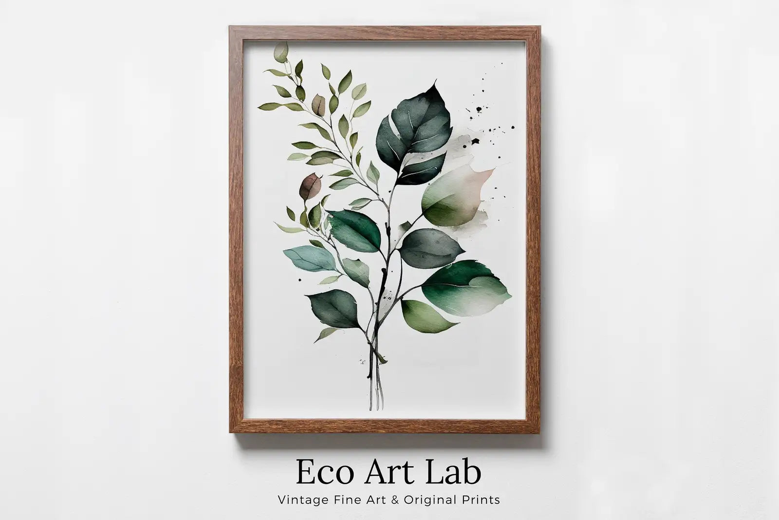 Framed view of Floral Printable Wall Art. Floral Minimalist Art. Boho Floral Art. Watercolor Botanical Print. Wild Flowers Art. Printable Flower Watercolor – printable wall art digital download.