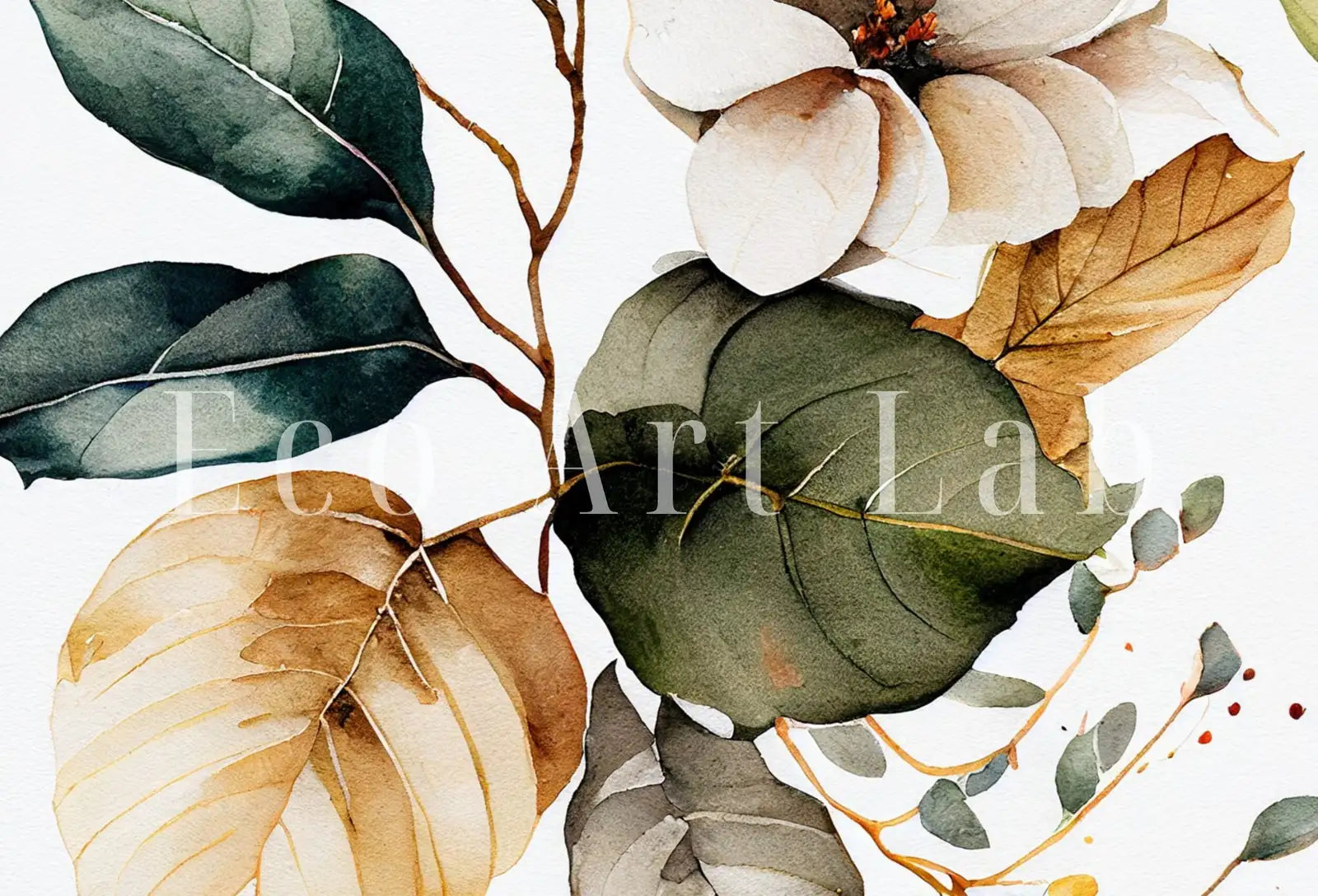 Detail view of artwork from Floral Printable Wall Art. Floral Minimalist Art. Printable Flower Watercolor. Boho Floral Art. Watercolor Botanical Print. Wild Flowers Art. (variation 7)