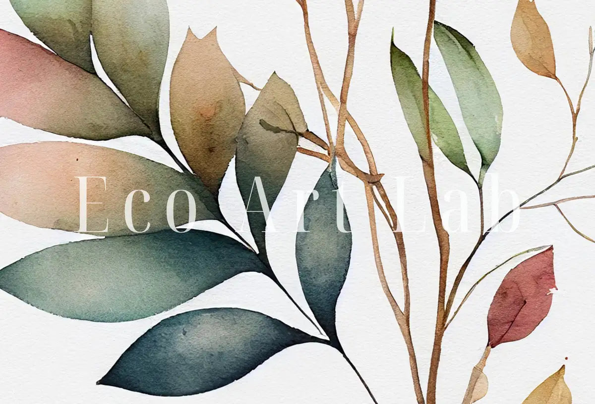 Detail view of artwork from Floral Printable Wall Art. Watercolor Botanical Print. Printable Flower Watercolor. Boho Floral Art. Wild Flowers Art. Floral Minimalist Art. (variation 2)