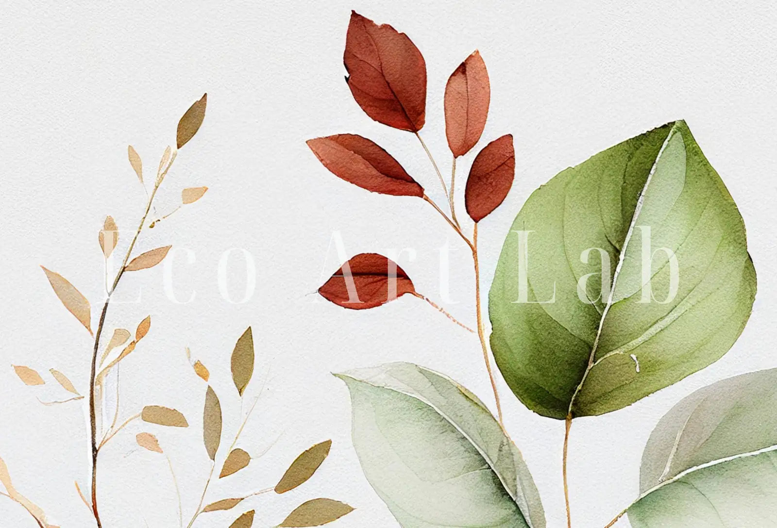 Detail view of artwork from Floral Printable Wall Art. Watercolor Botanical Print. Wild Flowers Art. Printable Flower Watercolor. Boho Floral Art. Floral Minimalist Art. (variation 1)