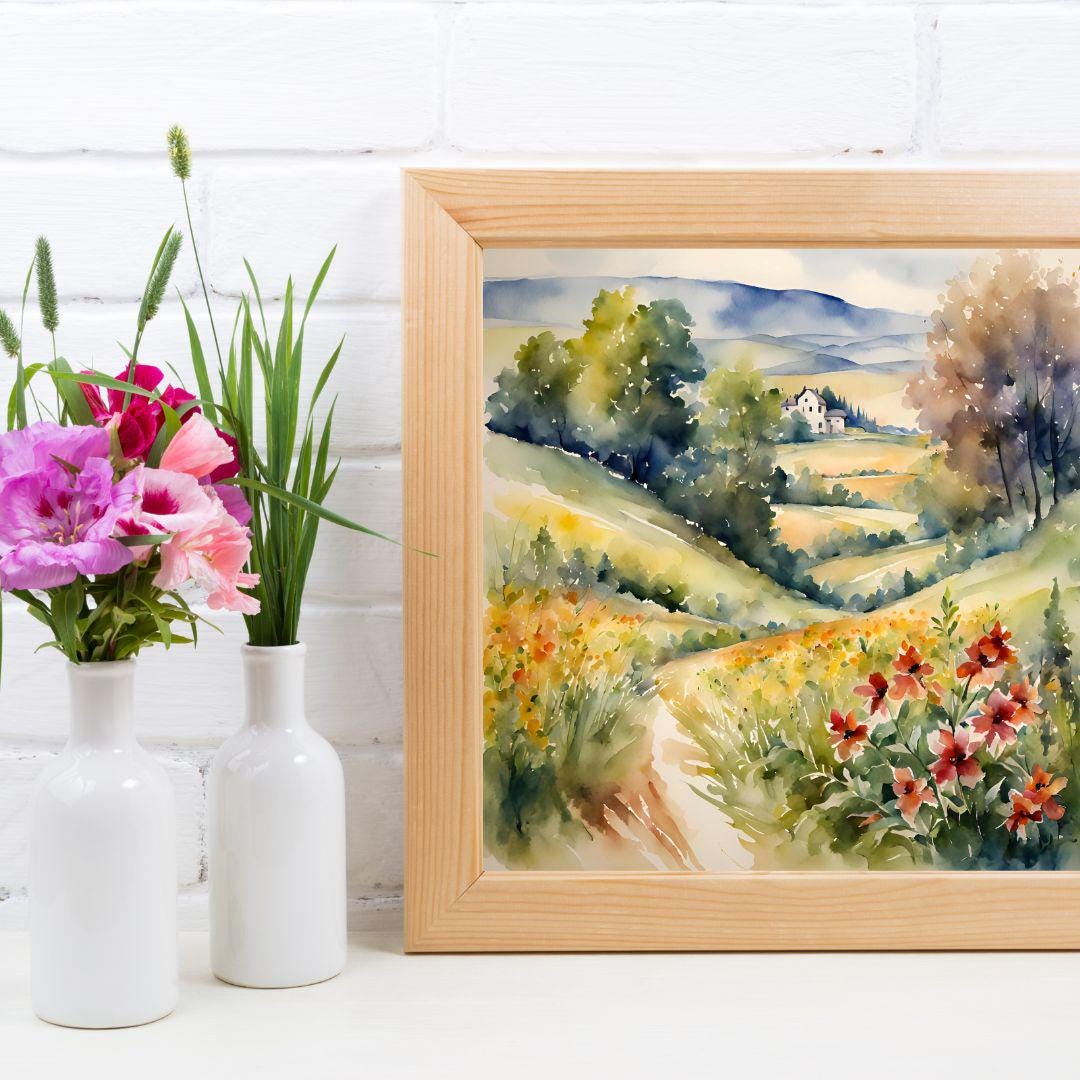 Floral Wall Art Printable Decor I Watercolor Painting Square Art I Botanical Print Digital Download – Printable Wall Art Digital Download – Digital Download