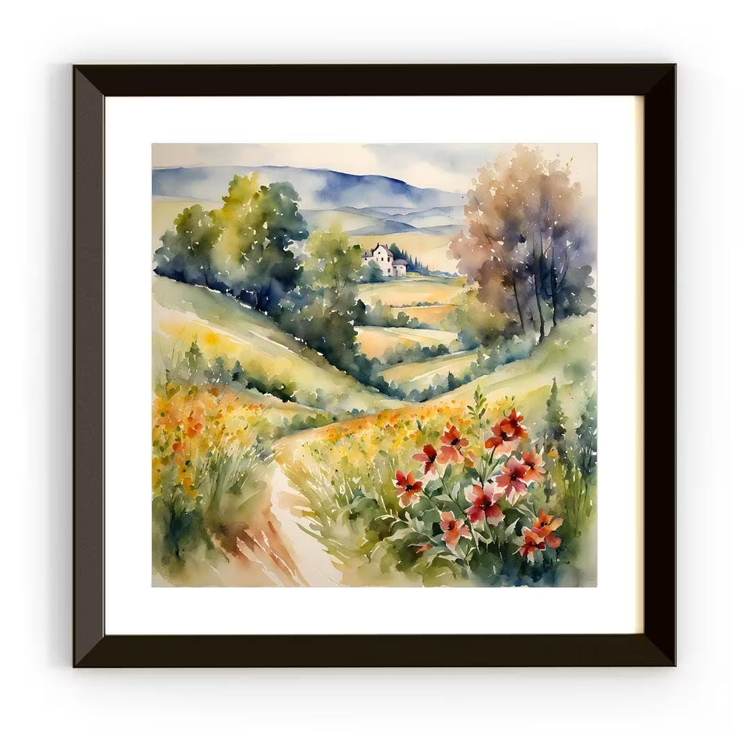 Floral Wall Art Printable Decor I Watercolor Painting Square Art I Botanical Print  – Printable Wall Art